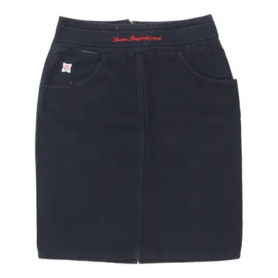 Laura Biagiotti Midi Skirt - 28W UK 8 Navy Cotton | Size: UK 8