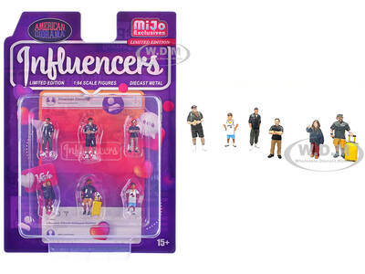 Influencers 6 piece Diecast Figure Set Limited Edition for 1/64 Scale Models by American Diorama