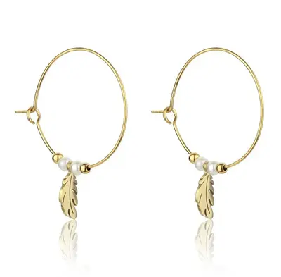 Emily Westwood Orecchini A Cerchio Placcati Oro Con Perle Ruth Ewe23064G