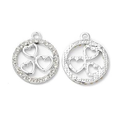 Rack Plating Alloy Crystal Rhinestone Pendants