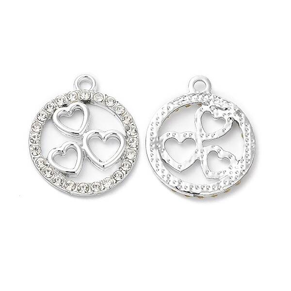 Rack Plating Alloy Crystal Rhinestone Pendants