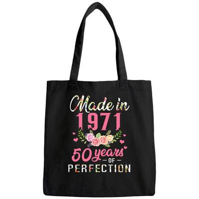 Womens 50th Birthday Gift Made In 1971, 50 Years Of Perfection Tote Bag