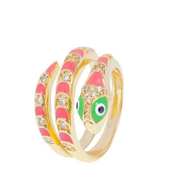 Brass Micro Pave Clear Cubic Zirconia Finger Rings