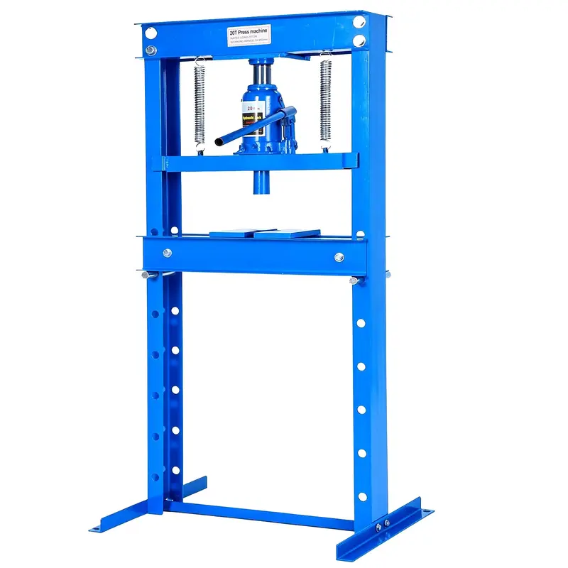 Garvee 20-Ton Hydraulic H-Frame Shop Press - Adjustable Table (4.53” to 27.4”) with Stamping Plates for Auto Repair, Gara...