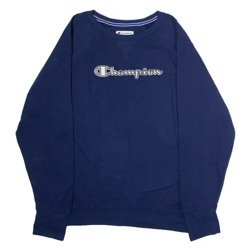 CHAMPION Mens Sweatshirt Blue Crew Neck 2XL