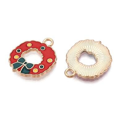 Christmas Theme Alloy Enamel Pendants