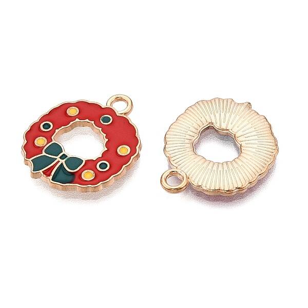 Christmas Theme Alloy Enamel Pendants
