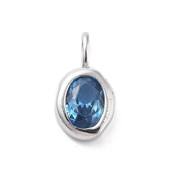 925 Sterling Silver Cubic Zirconia Oval Charms