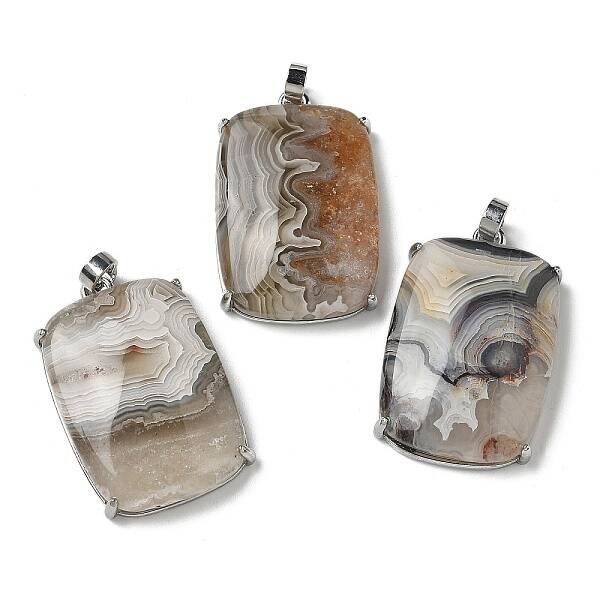 Natural Mexican Agate Pendants