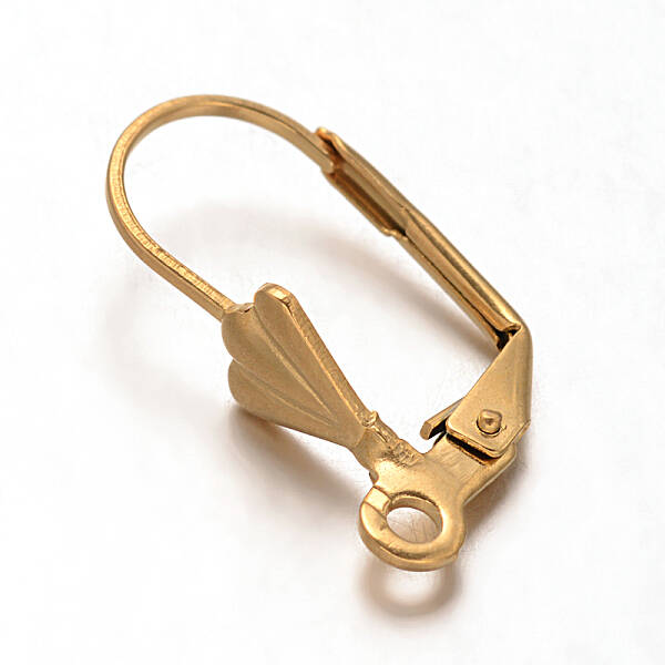 Ion Plating(IP) 304 Stainless Steel Shell Leverback Earring Findings