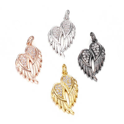 Brass Micro Pave Cubic Zirconia Pendants