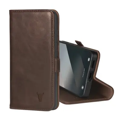 Samsung Galaxy S25 Leather Wallet Case (with Stand function) - Dark Brown
