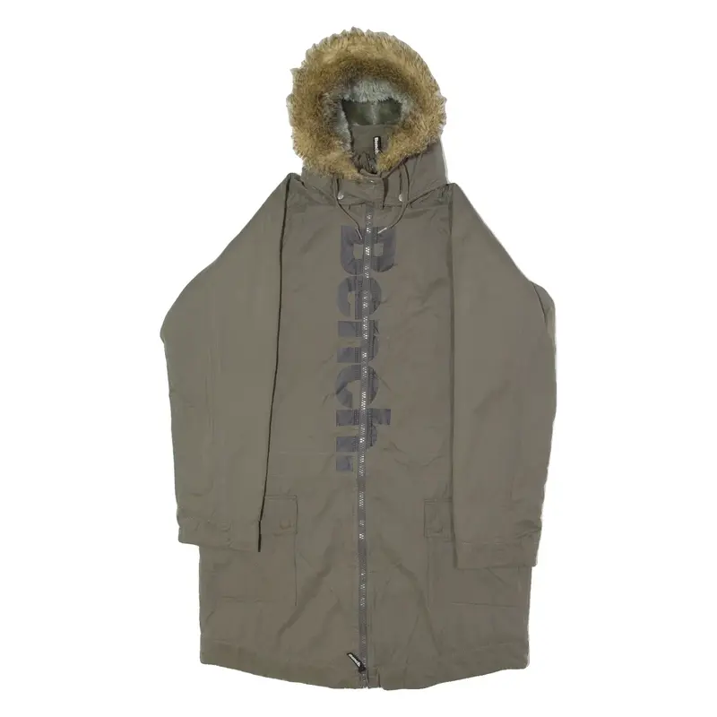 BENCH Womens Parka Coat Green Hooded L
