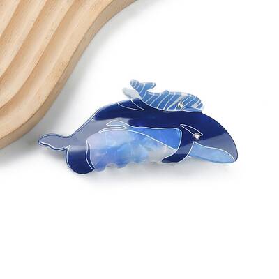 Whale PVC Large Claw Hair Clips