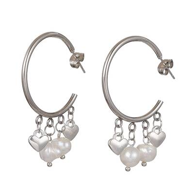304 Stainless Steel Half Hoop Earrings