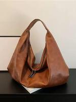 Women's Solid Color Shoulderbag, Large Capacity Pu Tote Bag for Work & School, Casual Trendy Versatile High-quality Daily Han...