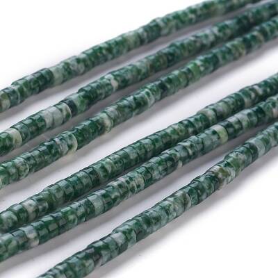 Natural Green Spot Stone Beads Strands