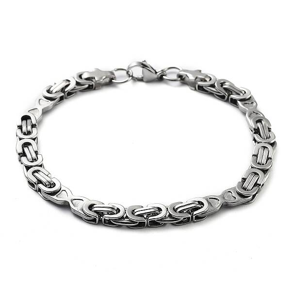 Non-Tarnish 201 Stainless Steel Byzantine Chain Bracelet