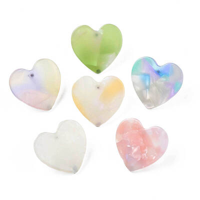 Cellulose Acetate(Resin) Heart Stud Earrings with 316 Stainless Steel Pins for Women