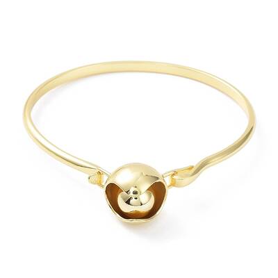 Rack Plating Brass Round Link Bangle for Women