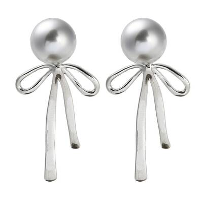 Bowknot Brass Stud Earrings