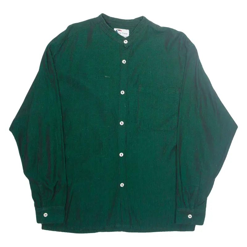 FAIR TRADE ELTUCAN.CH Mens Shirt Green Long Sleeve S