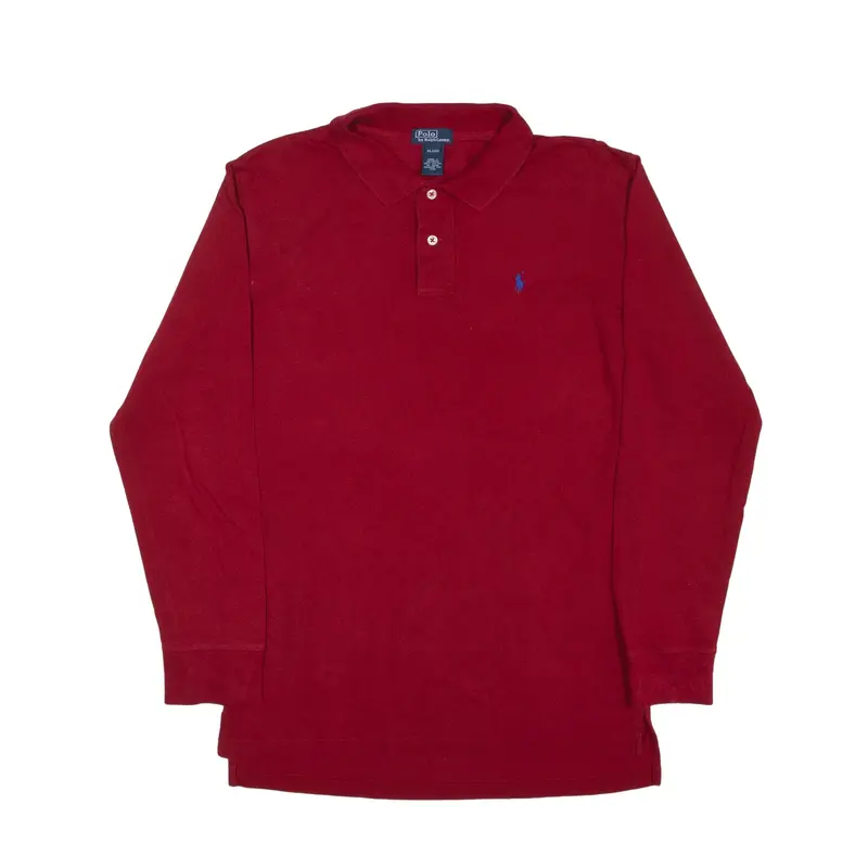 POLO RALPH LAUREN Polo Shirt Red Long Sleeve Boys XL
