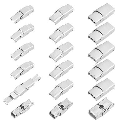 18Pcs 3 Styles Smooth Surface 201 Stainless Steel Watch Band Clasps