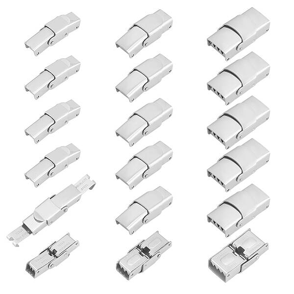18Pcs 3 Styles Smooth Surface 201 Stainless Steel Watch Band Clasps
