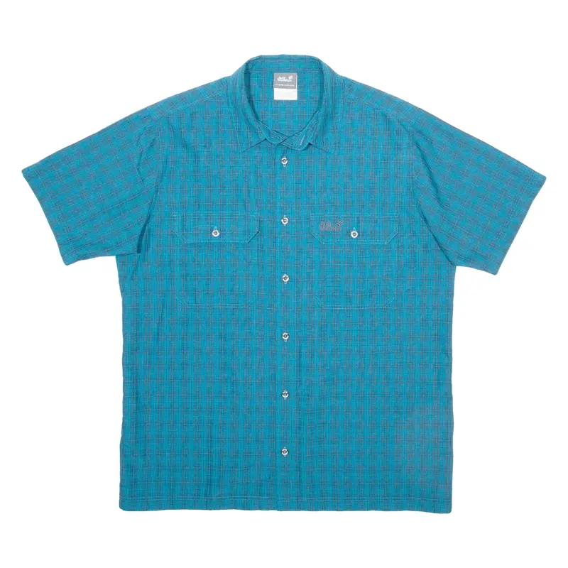 JACK WOLFSKIN Mens Shirt Blue Check M