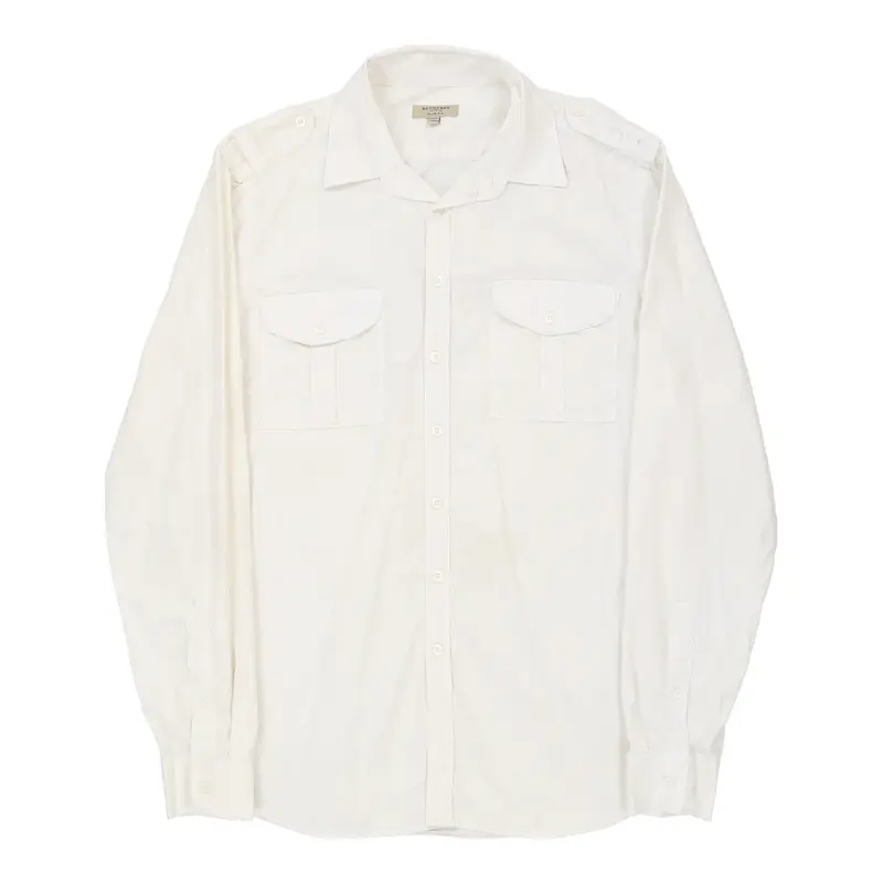 Burberry London Slim Fit Shirt - Medium White Cotton