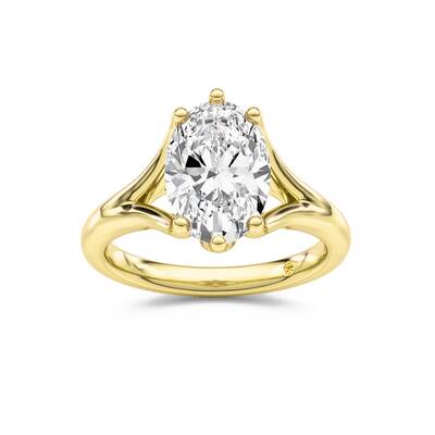 Rosie Oval Lab Grown Diamond Engagement Ring | 10K Yellow Gold 3 1/2 CT. TW.