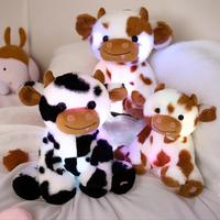 2Sizes LED Cow Plush Toys, 1 Count Glow In The Dark Cow Toys Lighting Up Stuffed Animal Kawaii Plushies Cuddly Cow Plush Gif...