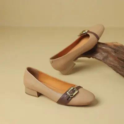 CHIKO Samara Round Toe Block Heels Pumps Shoes