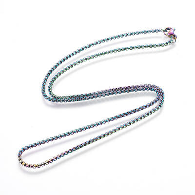 Ion Plating(IP) 304 Stainless Steel Box Chain Necklaces