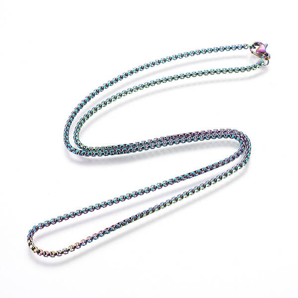 Ion Plating(IP) 304 Stainless Steel Box Chain Necklaces