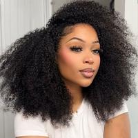 【SummerSale】Tinashe Invisible Hairline Wear and Go Kinky Curly & Deep Curly Half Wig Glueless V Part Human Hair Wigs Seam...
