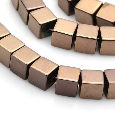 Cube Non-magnetic Synthetic Hematite Beads Strands