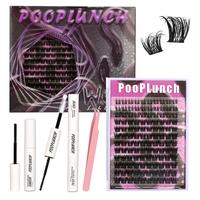 Lashes map for clusters  Kit Spiky Wet Eyelashes Extension Kit DIY, 10-18mm Individual Lashes Kit with Lash Bond and Seal Mak...