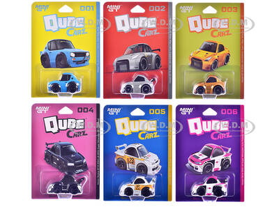 QubeCarz Series #1 Set of 6 pieces 1/64 Diecast Model Cars by Mini GT