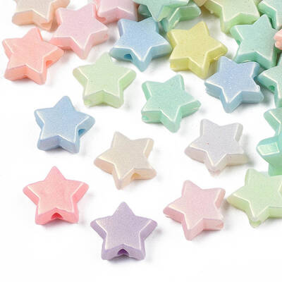 Spray Painted Frosted Opaque Acrylic Beads