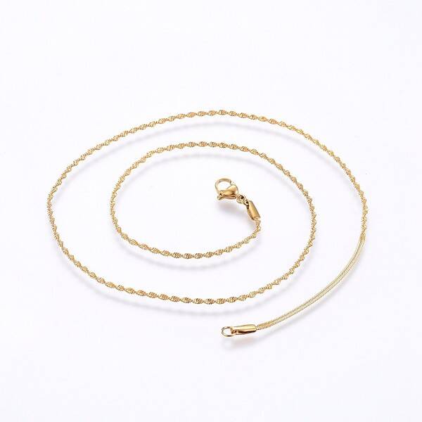 304 Stainless Steel Singapore Chain Necklaces