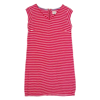 TOMMY HILFIGER Oversized Womens T-Shirt Dress Red Striped Knee Length M