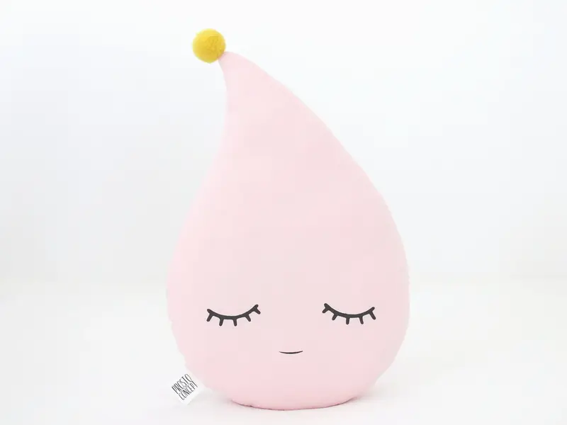 Sleepy Pale Pink Raindrop Pillow