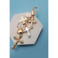 Western Cross & Heart Bag Charm