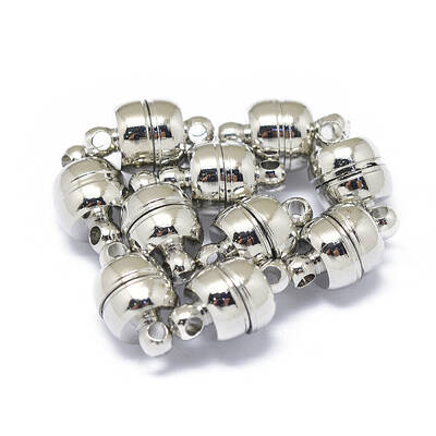 Rack Plating Brass Magnetic Clasps with Loops