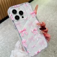 Bow Pattern Clear Phone Case, Cute Phone Protective Cover, Phone Accessory Compatible with iPhone 11 12 13 14 15 Pro Max 15 P...