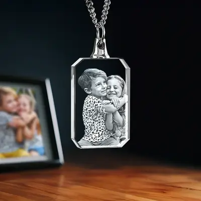 2D Memory Crystal™ - Necklace - Rectangle-Small