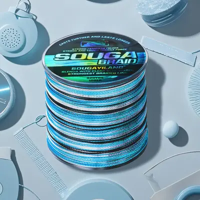 Sougayilang SOUGA BRAID Fishing Line 320 Yards Abrasion Resistant Superline Zero Stretch Smaller Diameter Must Have for Enhan...