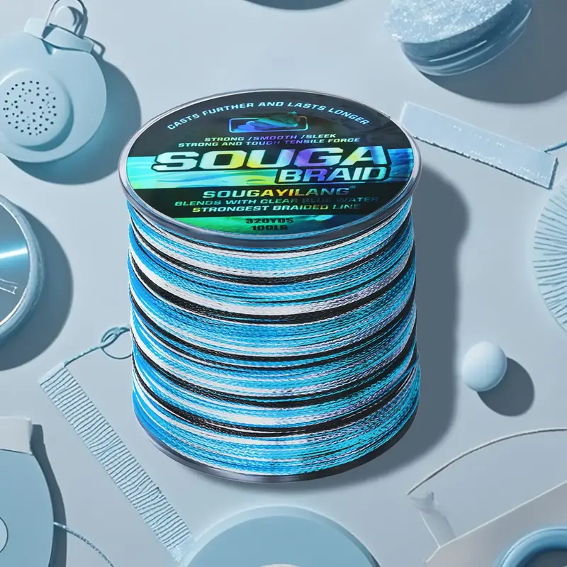 Sougayilang SOUGA BRAID Fishing Line 320 Yards Abrasion Resistant Superline Zero Stretch Smaller Diameter Must Have for Enhan...